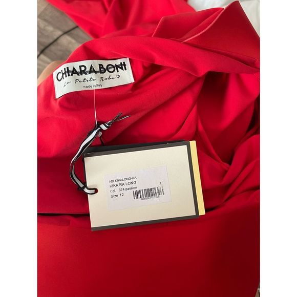 NWT Chiara Boni Kika Ra Ruffled One-Shoulder Trumpet Gown 48(12) $1090 - Picture 10 of 10